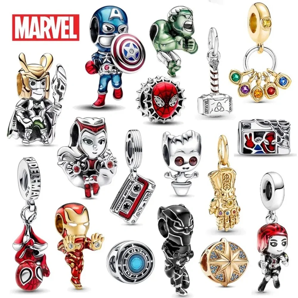 8 Avangers Harry Potter Always Pandora Star Wars Disney Silver Gold Dangle Charm
